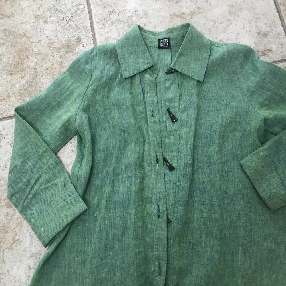 Green linen jacket